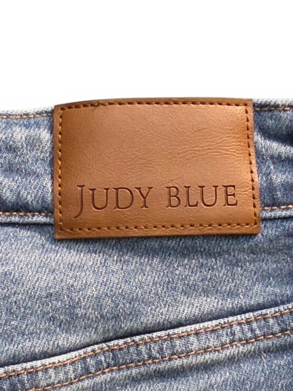 Judy Blue Women’s Distressed Denim Shorts with Flag Pocket Detail - Blue - Picture 5 of 13